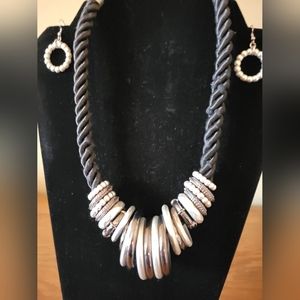 Artisan necklace and earrings set